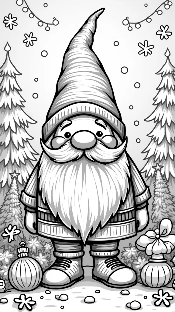 christmas gnome color pages